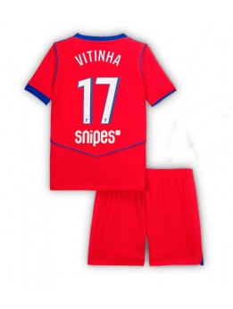 Billige Paris Saint-Germain Vitinha #17 Tredjedraktsett Barn 2025-26 Kortermet (+ Korte bukser)